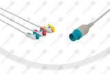 Nihon Kohden Compatible One Piece Reusable ECG Cable - IEC - 3 Leads Grabber