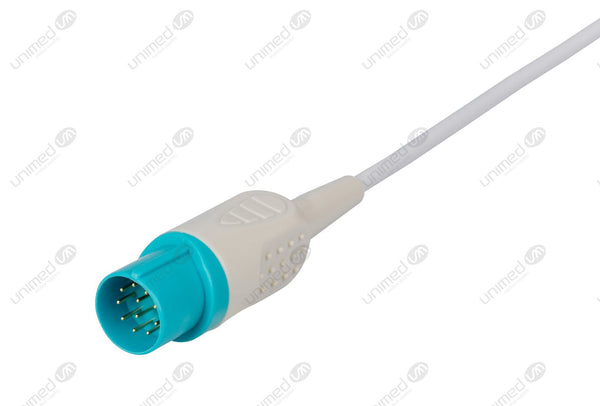 Nihon Kohden Compatible One Piece Reusable ECG Cable - AHA - 3 Leads Snap