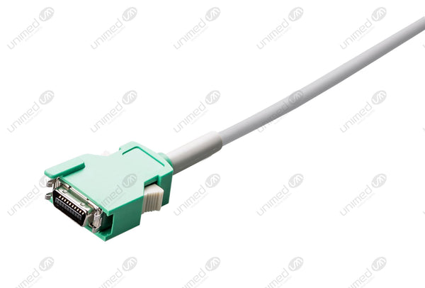 Nihon Kohden Compatible One Piece Reusable ECG Cable - AHA - 3 Leads Snap