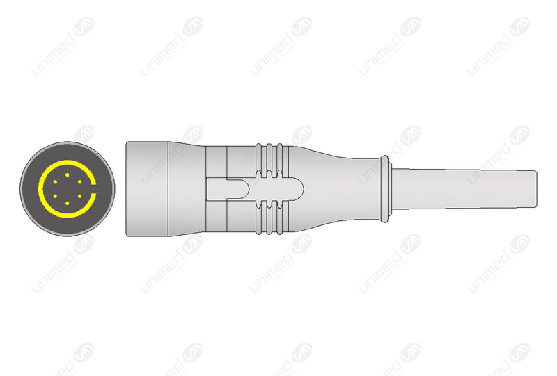 COLIN Compatible One Piece Reusable ECG Cable - AHA - 3 Leads Grabber