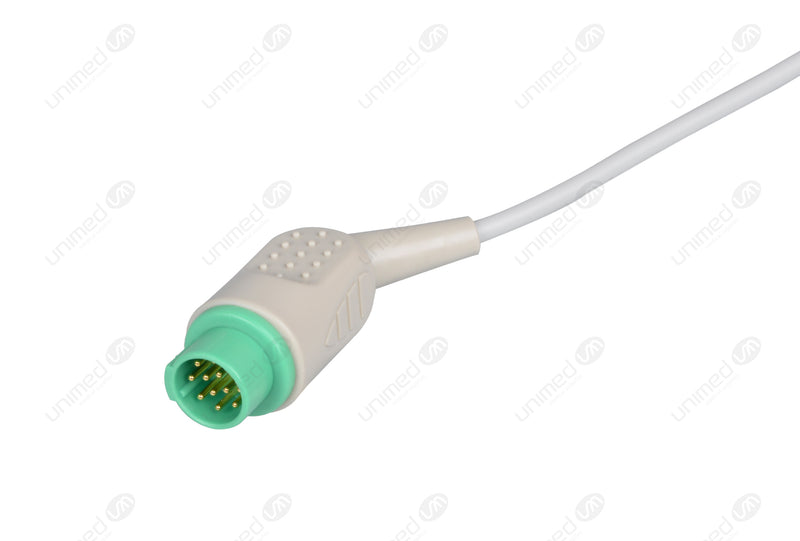 Emtel Compatible One Piece Reusable ECG Cable - AHA - 3 Leads Snap