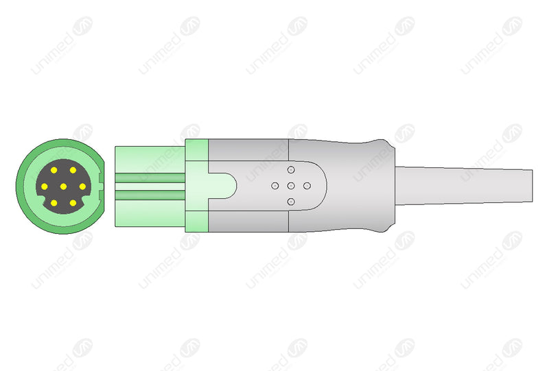 Siemens Compatible One Piece Reusable ECG Cable - AHA - 3 Leads Grabber