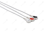 Bruker Compatible One Piece Reusable ECG Cable - AHA - 3 Leads Snap