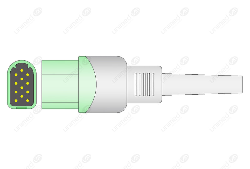 Datascope Compatible One Piece Reusable ECG Cable - IEC - 3 Leads Grabber