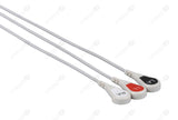 Creative Compatible One Piece Reusable ECG Cable - AHA - 3 Leads Snap