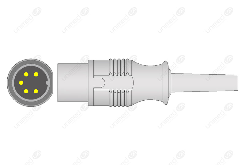 CAS Compatible One Piece Reusable ECG Cable - IEC - 3 Leads Grabber