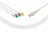CAS Compatible One Piece Reusable ECG Cable - IEC - 3 Leads Grabber