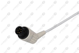 AAMI 6Pin Compatible One Piece Reusable ECG Cable - IEC - 3 Leads Snap