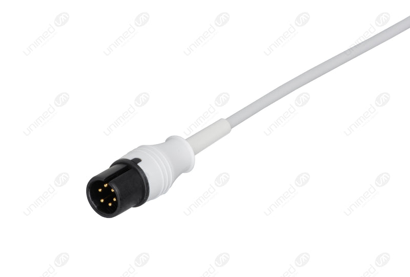 AAMI 6-pin Compatible One-Piece Reusable ECG Cable - AHA - 3 Leads Grabber