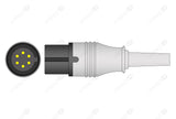 AAMI 6-pin Compatible One-Piece Reusable ECG Cable - AHA - 3 Leads Snap