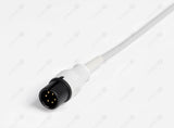 AAMI 6-pin Compatible One-Piece Reusable ECG Cable - AHA - 3 Leads Snap