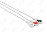 GE-Hellige Compatible One Piece Reusable ECG Cable - AHA - 3 Leads Snap