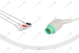 Biolight Compatible One Piece Reusable ECG Cable 3 Leads Snap