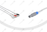 Siemens CT Compatible One Piece Reusable ECG Cable 3 Leads Snap