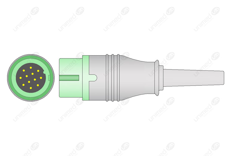 Biolight Compatible One Piece Reusable ECG Cable - IEC - 3 Leads Grabber