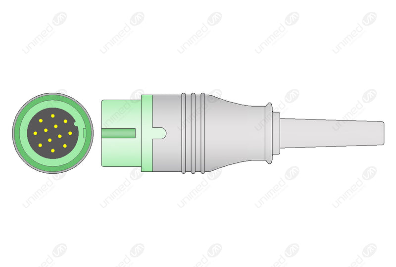Biolight Compatible One Piece Reusable ECG Cable - AHA - 3 Leads Grabber