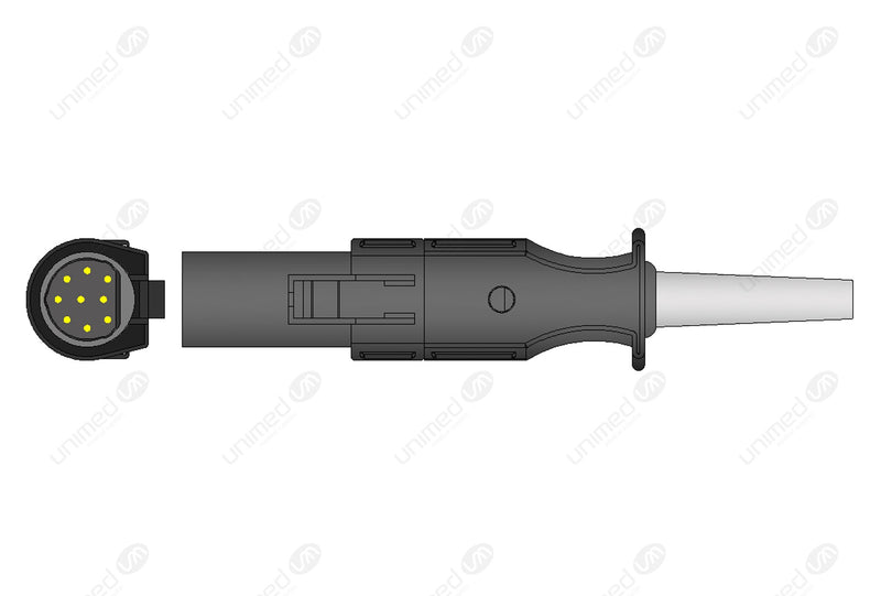 Cardell Compatible One Piece Reusable ECG Cable - AHA - 3 Leads Grabber