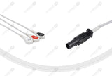 Cardell Compatible One Piece Reusable ECG Cable 3 Leads Snap
