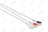 Cardell Compatible One Piece Reusable ECG Cable - AHA - 3 Leads Snap