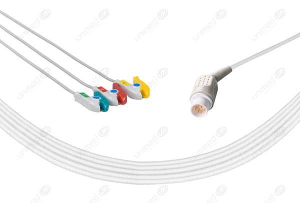 Mennen Compatible One Piece Reusable ECG Cable - IEC - 3 Leads Grabber