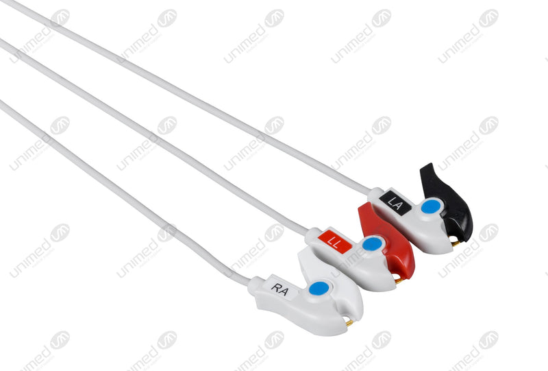 Mennen Compatible One Piece Reusable ECG Cable - AHA - 3 Leads Grabber
