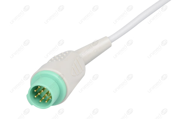 Mennen Compatible One Piece Reusable ECG Cable - AHA - 3 Leads Snap