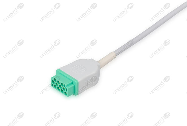 Marquette Compatible One Piece Reusable ECG Cable - AHA - 3 Leads Grabber