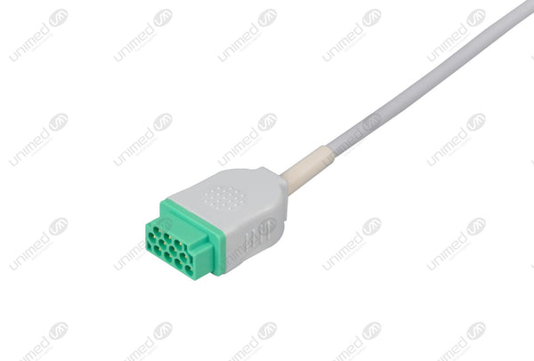 Marquette Compatible One Piece Reusable ECG Cable - AHA - 3 Leads Snap