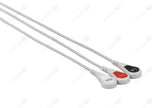 Datex Ohmeda Compatible One Piece Reusable ECG Cable - AHA - 3 Leads Snap