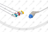 Datex Compatible One Piece Reusable ECG Cable - IEC - 3 Leads Grabber