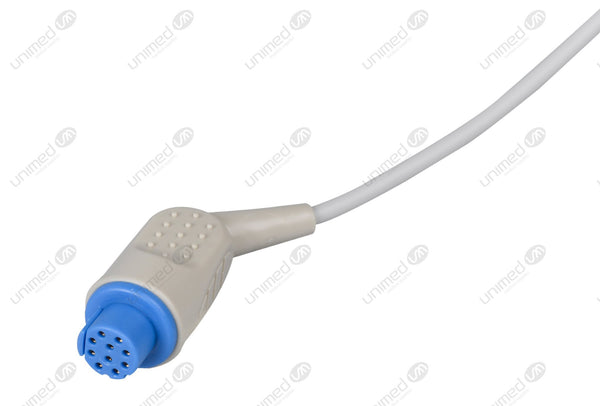 Datex Compatible One Piece Reusable ECG Cable - AHA - 3 Leads Grabber