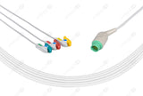 Kontron Compatible One Piece Reusable ECG Cable - IEC - 3 Leads Grabber