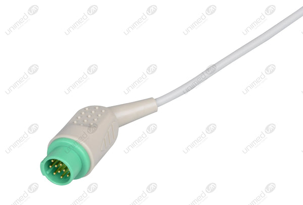 Kontron Compatible One Piece Reusable ECG Cable - AHA - 3 Leads Grabber