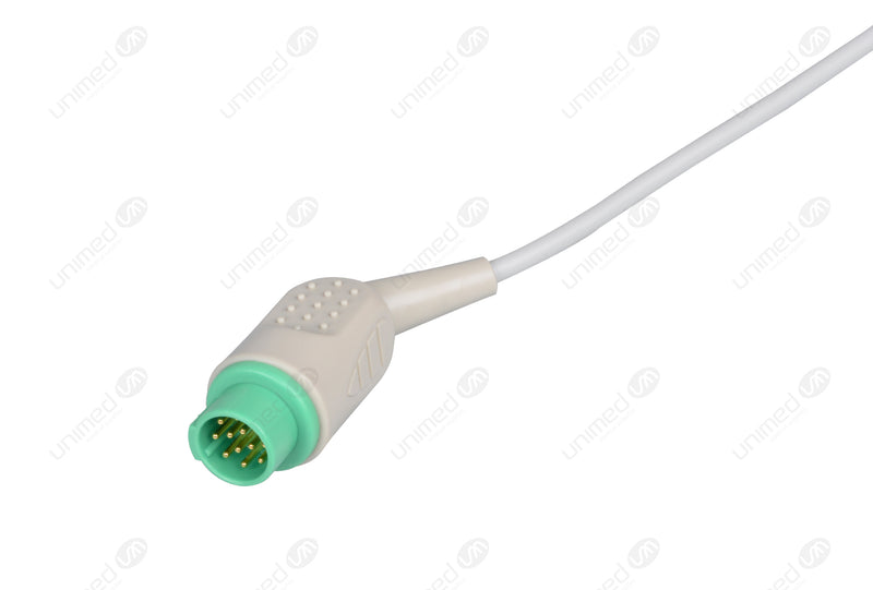 Kontron Compatible One Piece Reusable ECG Cable - IEC - 3 Leads Snap