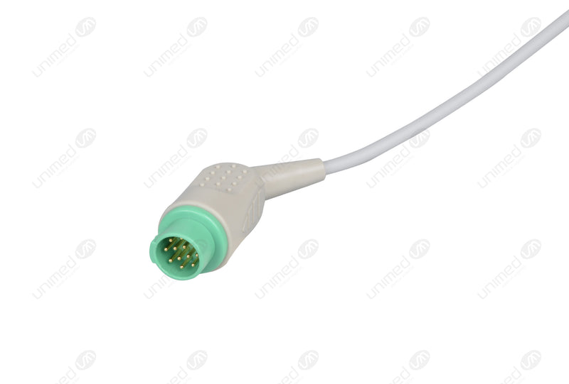 Fukuda Compatible One Piece Reusable ECG Cable - AHA - 3 Leads Grabber
