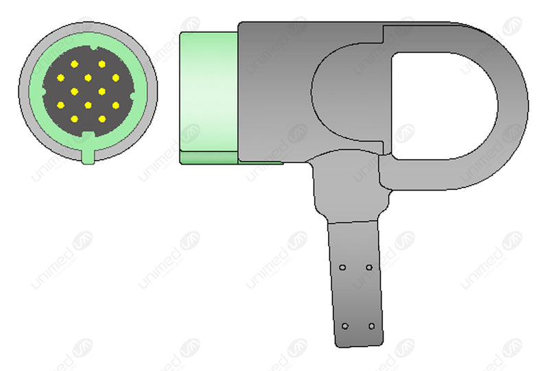 Medtronic Compatible One Piece Reusable ECG Cable - IEC - 4 Leads Snap