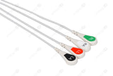 Primedic Compatible One Piece Reusable ECG Cable - AHA - 4 Leads Snap