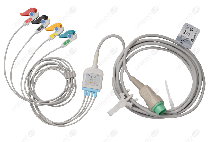schiller ecg cable with 4 lead grabber end