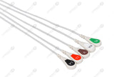 AAMI 5Pin Compatible One Piece Reusable ECG Cable - AHA - 5 Leads Snap