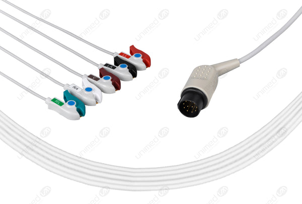 Nihon Kohden One Piece Reusable ECG Cable - AHA - 5 Leads Grabber