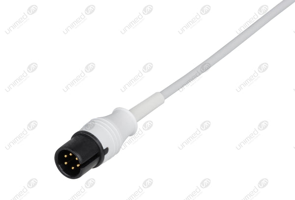 MEK Compatible One Piece Reusable ECG Cable - AHA - 5 Leads Snap