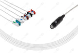 SJM Medical Compatible One Piece Reusable ECG Cable - AHA - 5 Lead Grabber