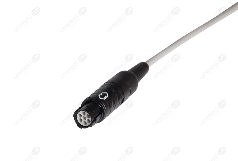 SJM Medical Compatible One Piece Reusable ECG Cable - AHA - 5 Lead Grabber