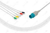 Nihon Kohden Compatible One Piece Reusable ECG Cable - IEC - 5 Leads Snap