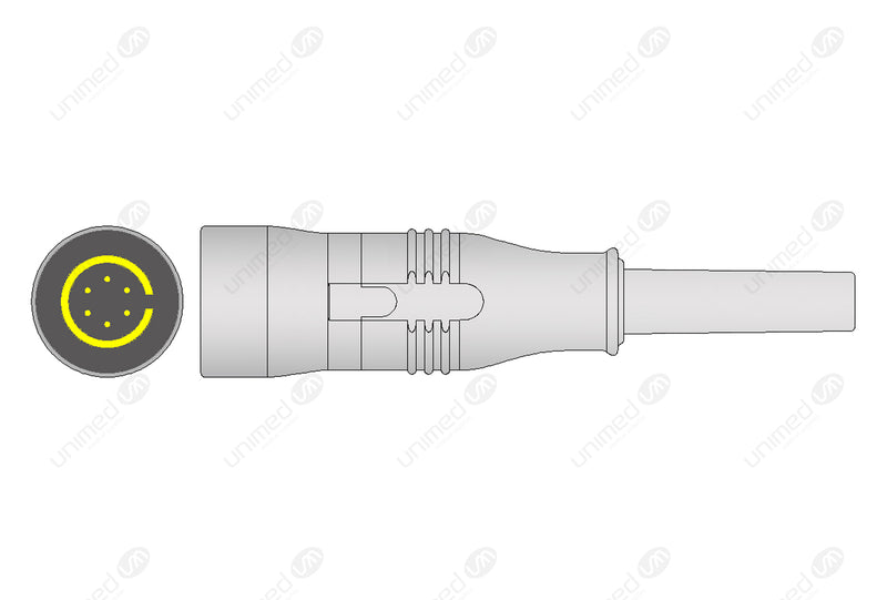 COLIN Compatible One Piece Reusable ECG Cable - AHA - 5 Leads Grabber