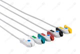 Emtel Compatible One Piece Reusable ECG Cable - IEC - 5 Leads Grabber