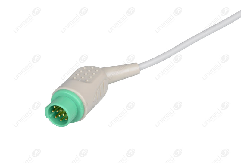Emtel Compatible One Piece Reusable ECG Cable - AHA - 5 Leads Snap