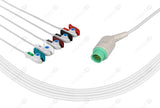 Bruker Compatible One Piece Reusable ECG Cable - AHA - 5 Leads Grabber