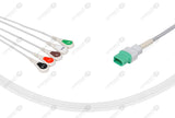 Datascope Compatible One Piece Reusable ECG Cable 5 Leads Snap