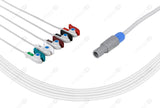 BIOSYS Compatible One Piece Reusable ECG Cable - AHA - 5 Leads Grabber